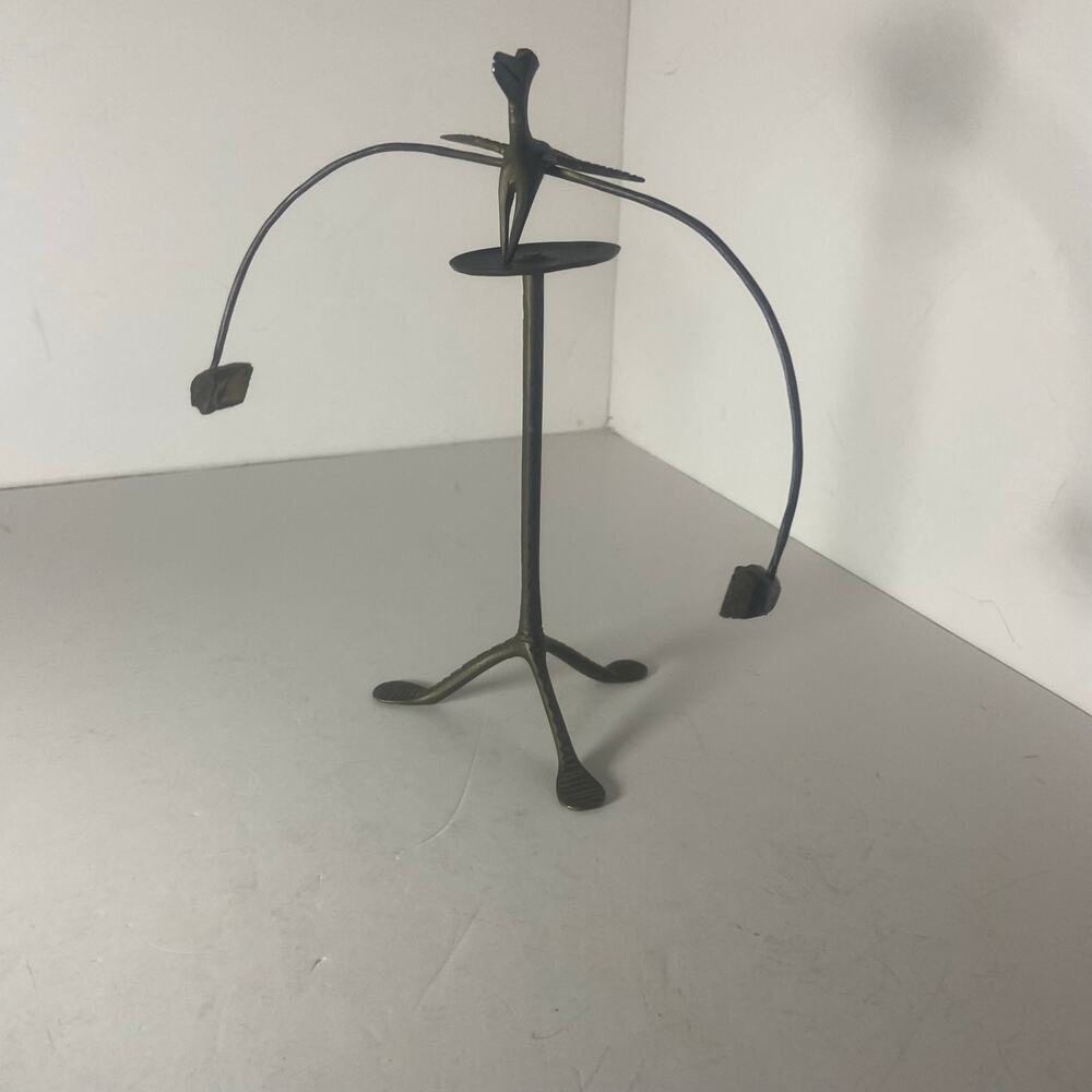 Brass Road Runner Balancing Toy Folk Art Kinetic Sculpture Vintage Desk MCM GUC